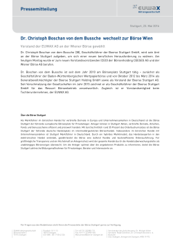 Dr. Christoph Boschan von dem Bussche wechselt zur