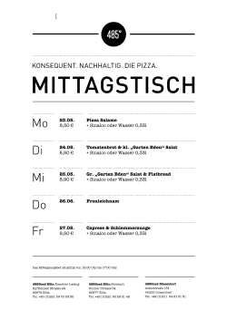 Aktuelle Mittagstisch- und Lunchkarte