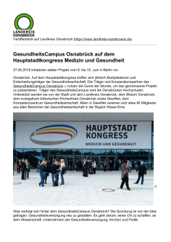 GesundheitsCampus Osnabrück auf dem Hauptstadtkongress