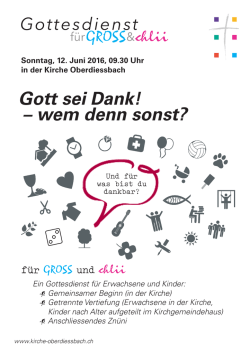 Gott sei Dank! &ndash; wem denn sonst?