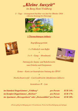 Kleine Auszeit - BURG Hotel Feldberg
