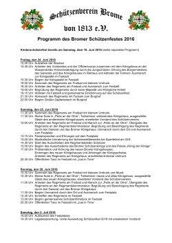 Programm Schützenfest 2016 - Schützenverein
