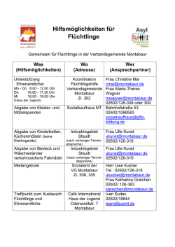 Hilfsm&ouml;glichkeiten f&uuml;r Fl&uuml;chtlinge