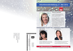 Inkontinenzfortbildung 27. Mai 2016