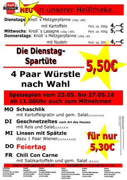 Dienstag - Metzgerei Knoll