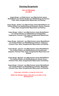 Dienstag Burgerkarte