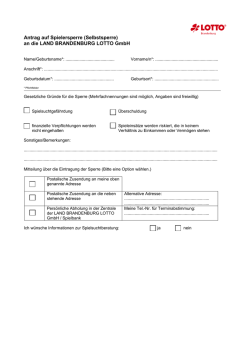 Formular Selbstsperre