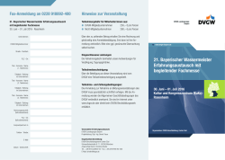 DVGW Wassermeister-Erfahrungsaustausch in