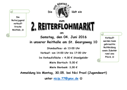Samstag, den 04. Juni 2016 in unserer Reithalle am St. Georgsweg 10