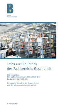 Infos zur Bibliothek - Gesundheit