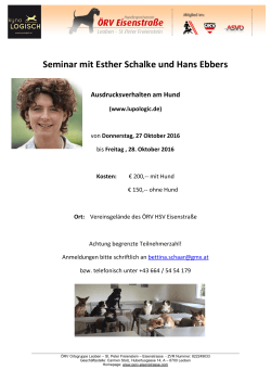Seminar mit Esther Schalke und Hans Ebbers