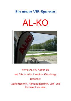 Firma AL-KO Kober SE mit Sitz in Kötz, Landkrs. Günzburg: Branche
