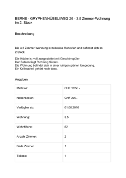 BERNE - GRYPHENHÜBELIWEG 26 - 3.5 Zimmer