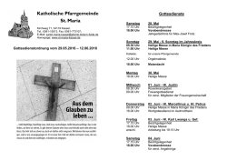 Gottesdienstordnung - Die Katholische Pfarrgemeinde St. Maria in