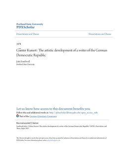 G&uuml;nter Kunert: The artistic development of a writer of