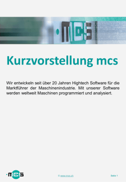 Kurzvorstellung mcs