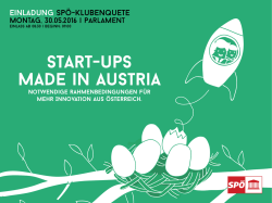 Einladung - START UPs SP&Ouml;