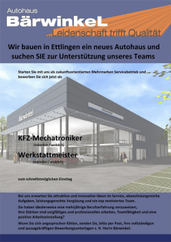 Mitarbeiter gesucht - Autohaus Bärwinkel