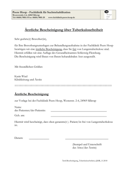 Sehr geehrter Patient - Fachklinik Peers Hoop