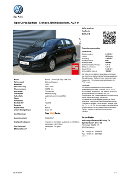 Opel Corsa Edition - Climatic, Bremsassistent, AUX-in