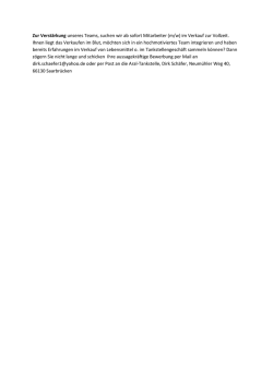Zur Verstärkung unseres Teams, suchen wir ab sofort Mitarbeiter (m