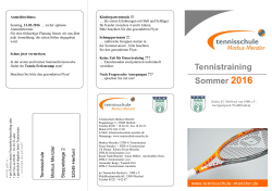 Tennistraining Sommer 2016 - Tennisschule Markus Menzler