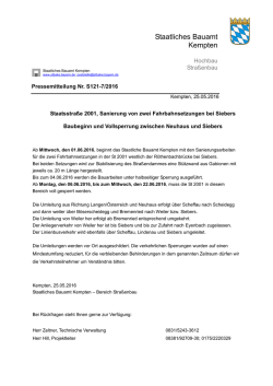 30.05.2016 - St2001, Baubeginn und Vollsperrung zwischen