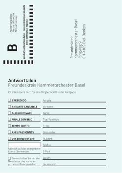 anmeldeformular - Kammerorchester Basel