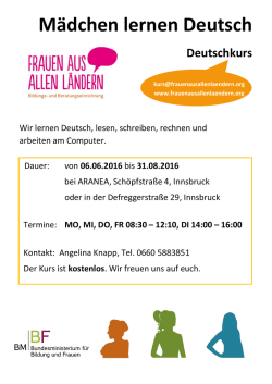M&auml;dchen lernen Deutsch - Frauen aus allen L&auml;ndern
