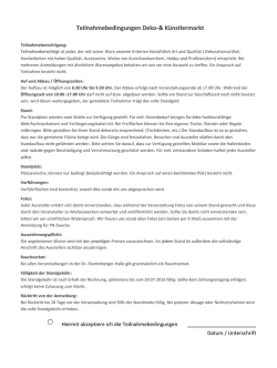 Teilnahmebedingungen - Künstlermarkt Kulmbach