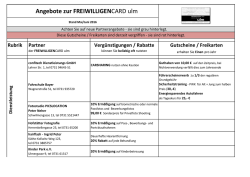 Vergünstigungen - engagiert in ulm