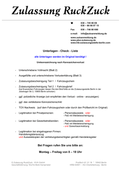 Kennzeichenverlust - Kfz Zulassungsstelle Berlin
