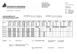 Laborpraktikum A Sommersemester 2016