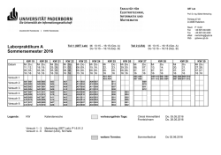 Laborpraktikum A Sommersemester 2016