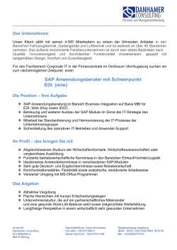 SAP Anwendungsberater mit Schwerpunkt EDI (m/w)