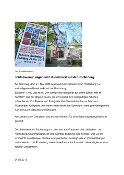 04.05.2016 erster Kunstmarkt auf Schloss Rochsburg