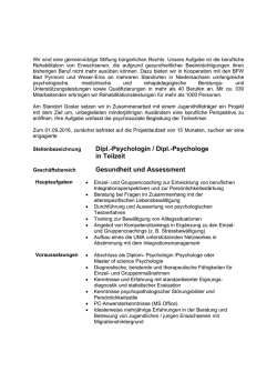 Dipl. Psychologe - Berufsf&ouml;rderungswerk Goslar
