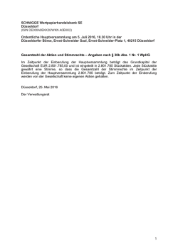 Gesamtzahl der Aktien und Stimmrechte