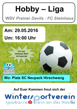 Hobby &ndash; Liga - WSV Sparkasse Prein