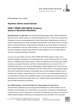 DON`T DRINK AND DRIVE Academy startet in