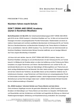DON`T DRINK AND DRIVE Academy startet in