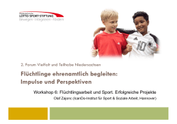 Flüchtlingsarbeit und Sport - Niedersächsische Lotto-Sport