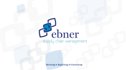 SCM Unternehmenspräsentation - Ebner Supply Chain Management