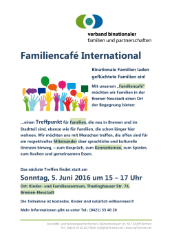 Familiencafé International Mai - Verband binationaler Familien und
