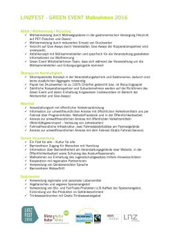 Green Event Ma&szlig;nahmen 2016