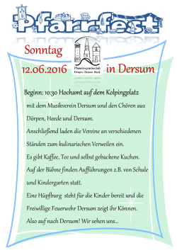 ist die Einladung und mehr Informationen zum Pfarrfest