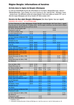 informations et horaires