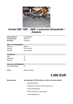 Detailansicht Honda CBF 1000 €,€ABS / Lückenlos