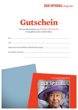 Gutschein - DER SPIEGEL im Abo