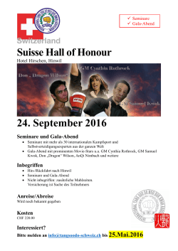 Suisse Hall of Honour 24. September 2016